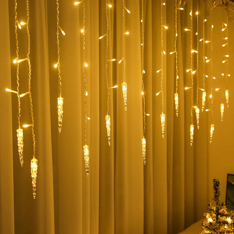 LED String Waterfall-Style Christmas Lights | Weatherproof Outdoor Light Display