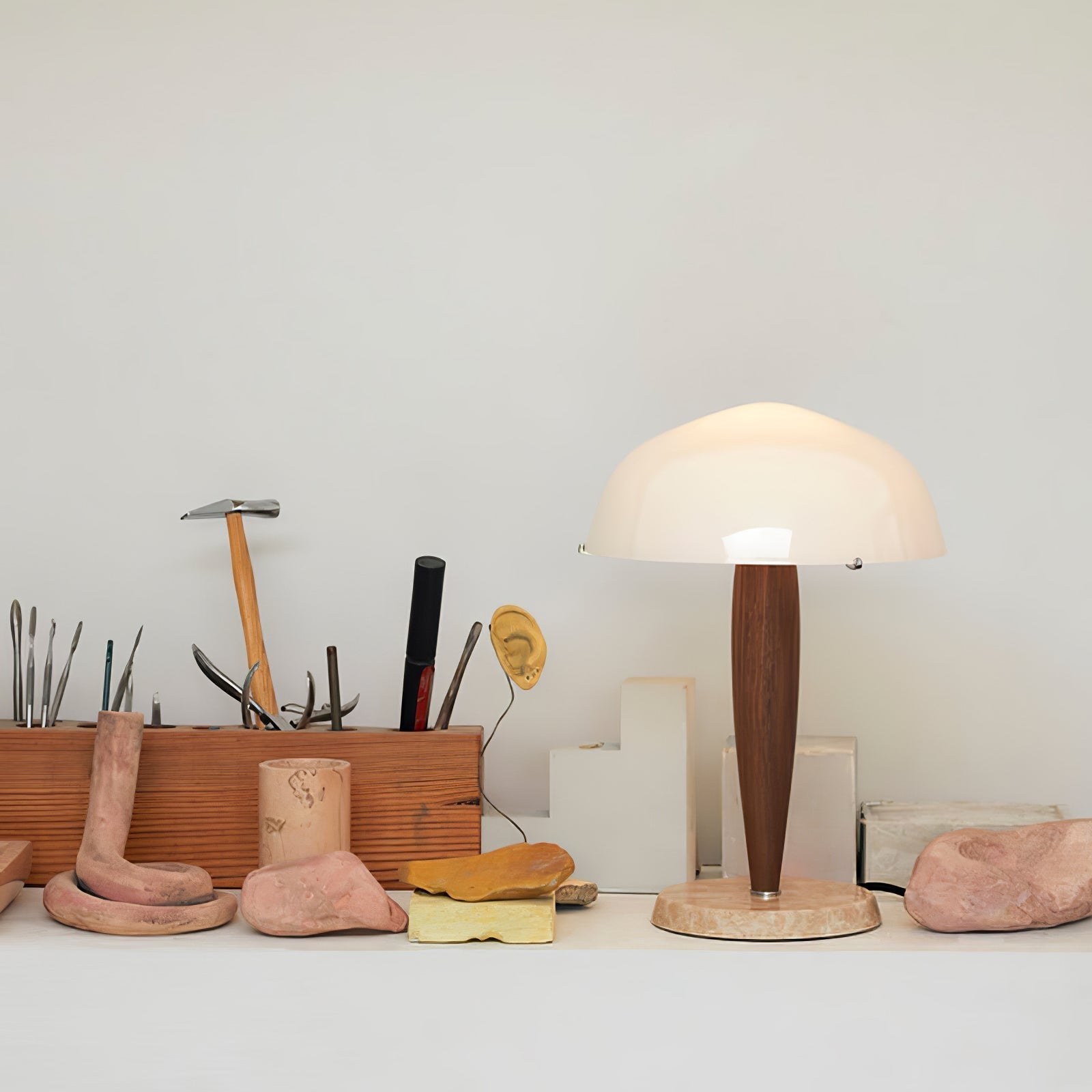Minimalist Mid-Century Nightstand Lamp