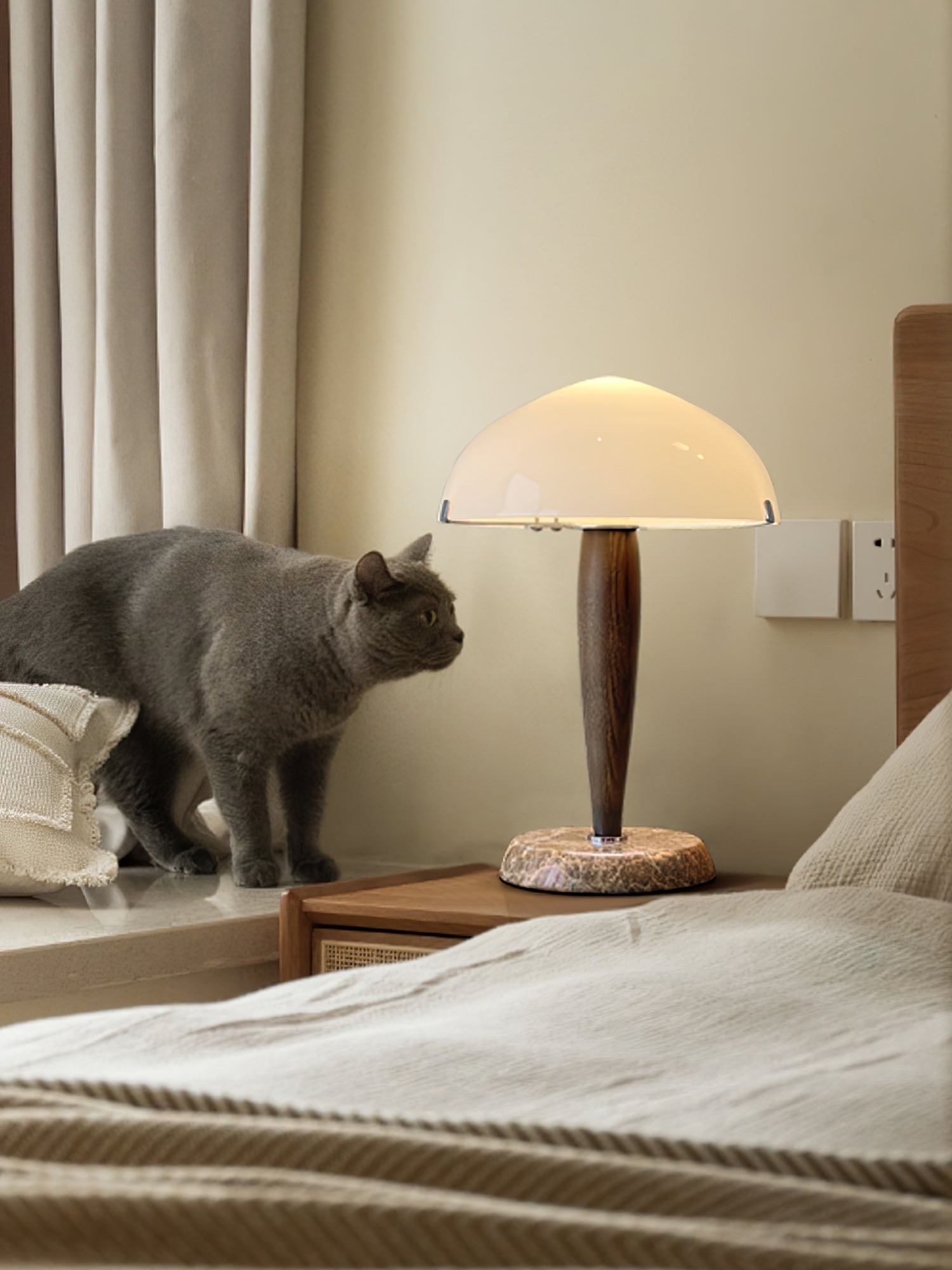 Minimalist Mid-Century Nightstand Lamp