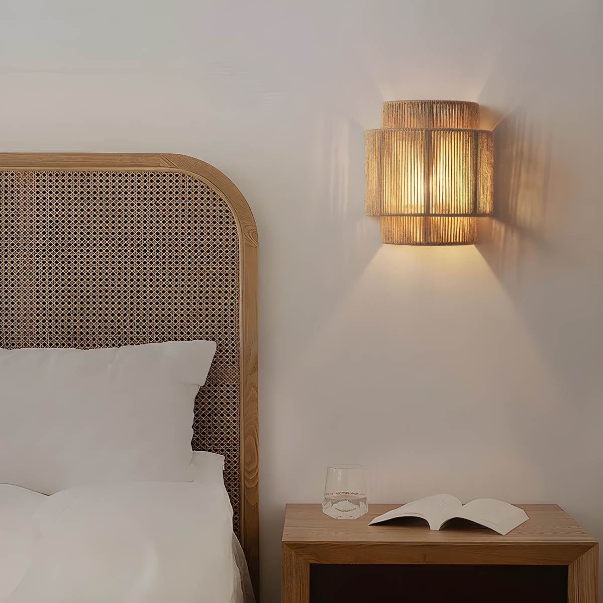 Woven Japanese Rattan Wall Light
