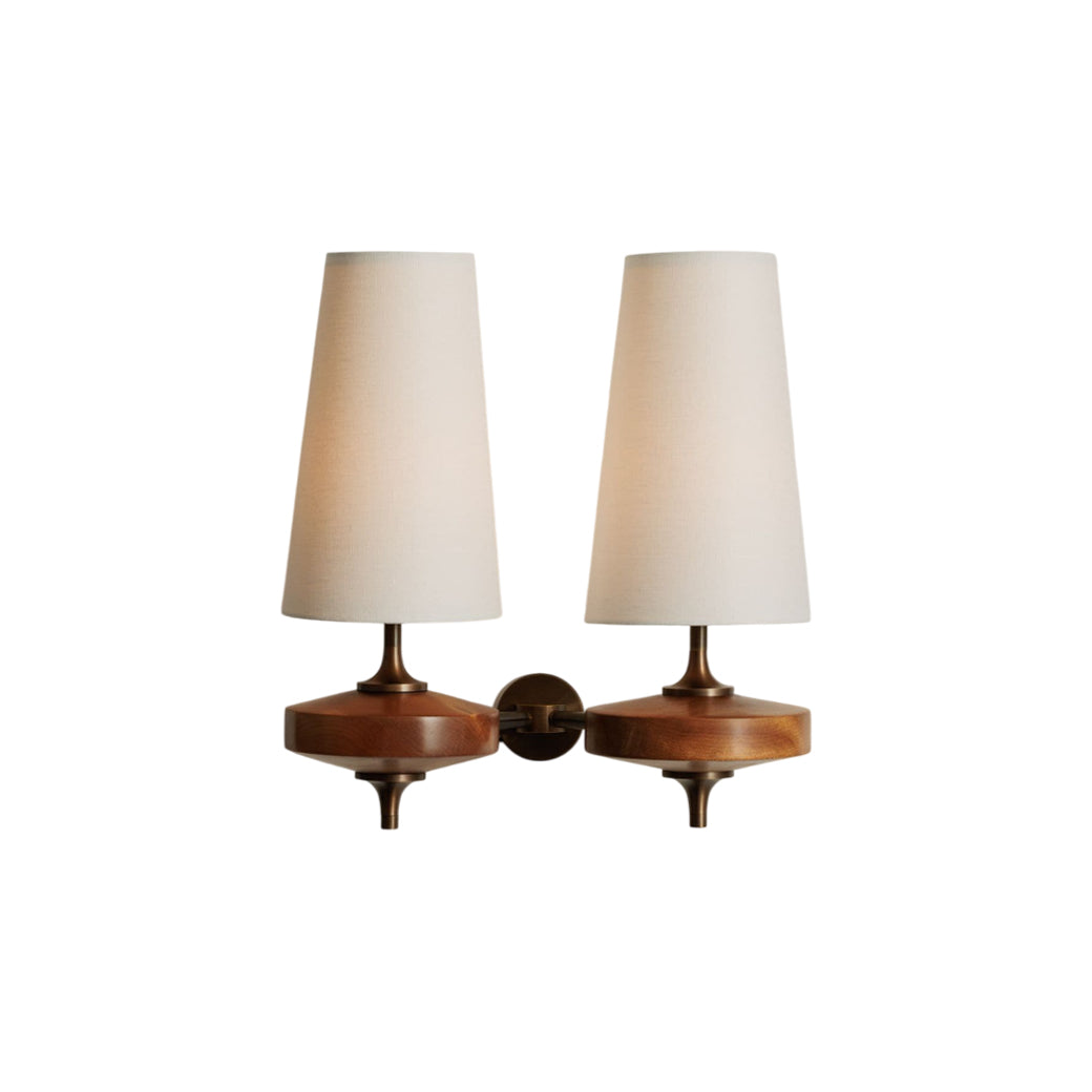 Timber Body Wall Sconce with Fabric Diffuser – Modern Wall Lighting
