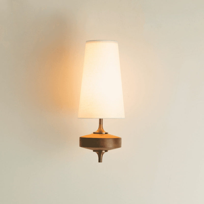 Timber Body Wall Sconce with Fabric Diffuser – Modern Wall Lighting