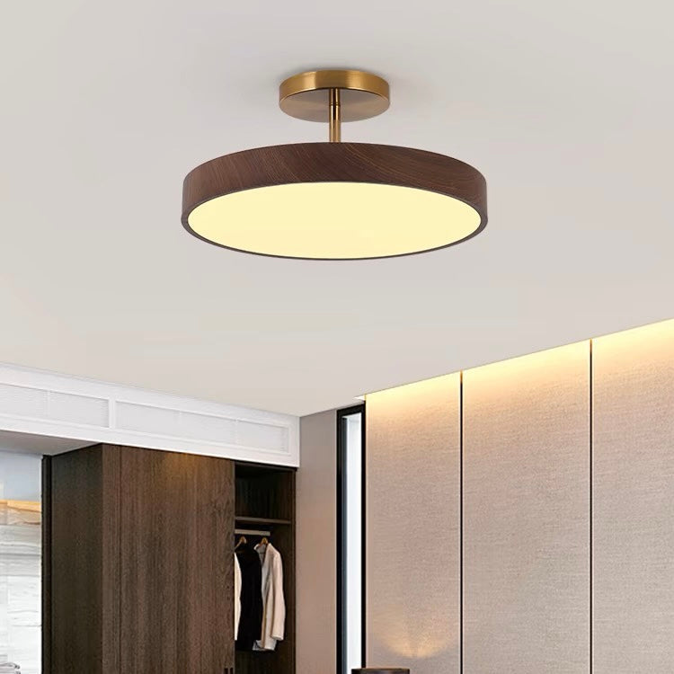 Semi-Flush Wooden LED Ceiling Lamp – Contemporary Style