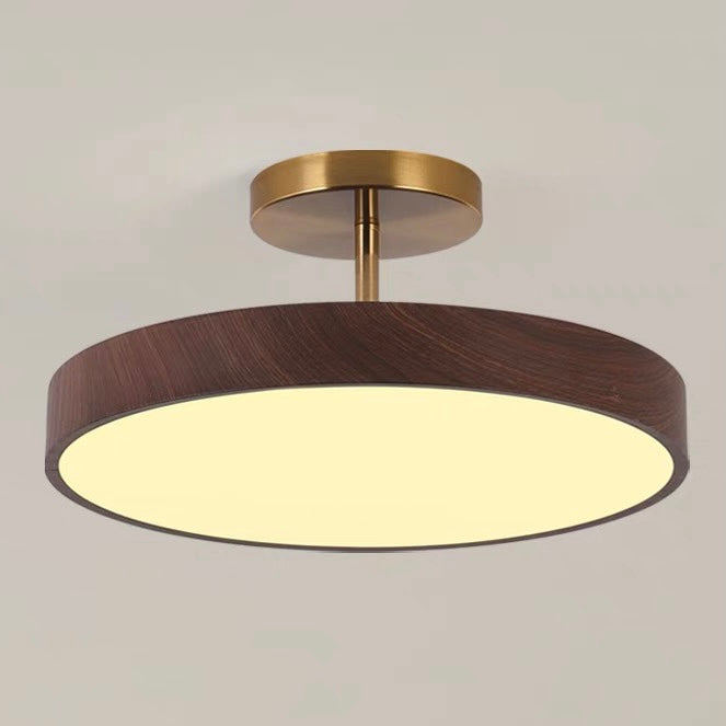 Semi-Flush Wooden LED Ceiling Lamp – Contemporary Style