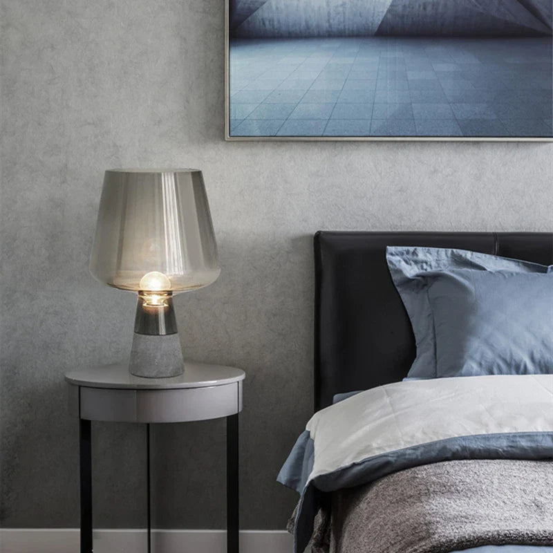 Mid-Century Ceramic Glass Table Lamp | Industrial Inspired Design