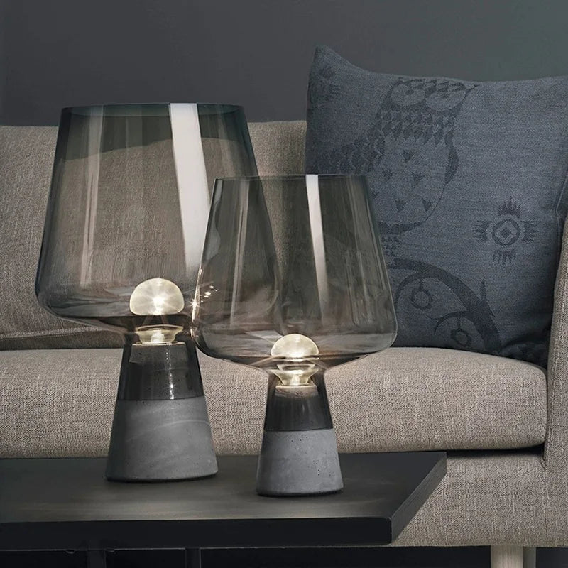 Mid-Century Ceramic Glass Table Lamp | Industrial Inspired Design