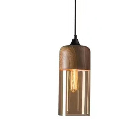 Glass Shade Wooden Pendant Light | Decorative Ceiling Pendant