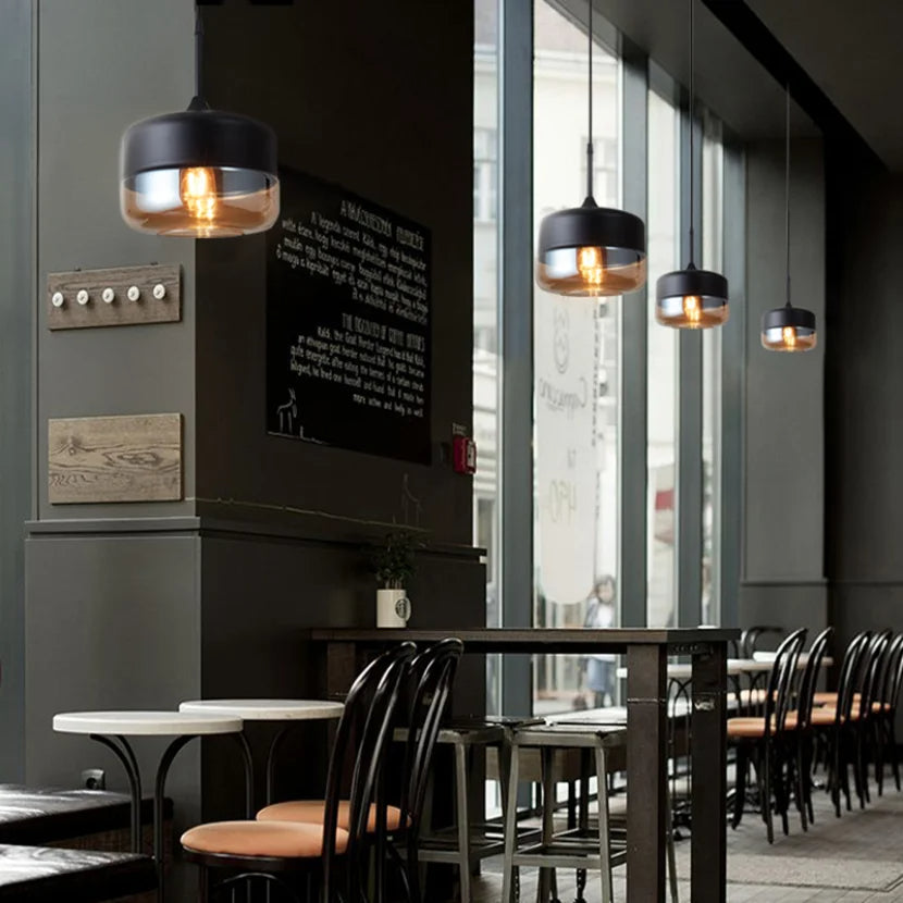 Glass Shade Wooden Pendant Light | Decorative Ceiling Pendant