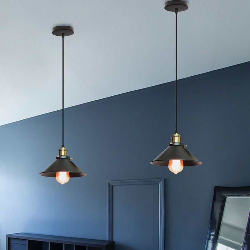 Cone-Shaped Brass Pendant Light | Tapered Design