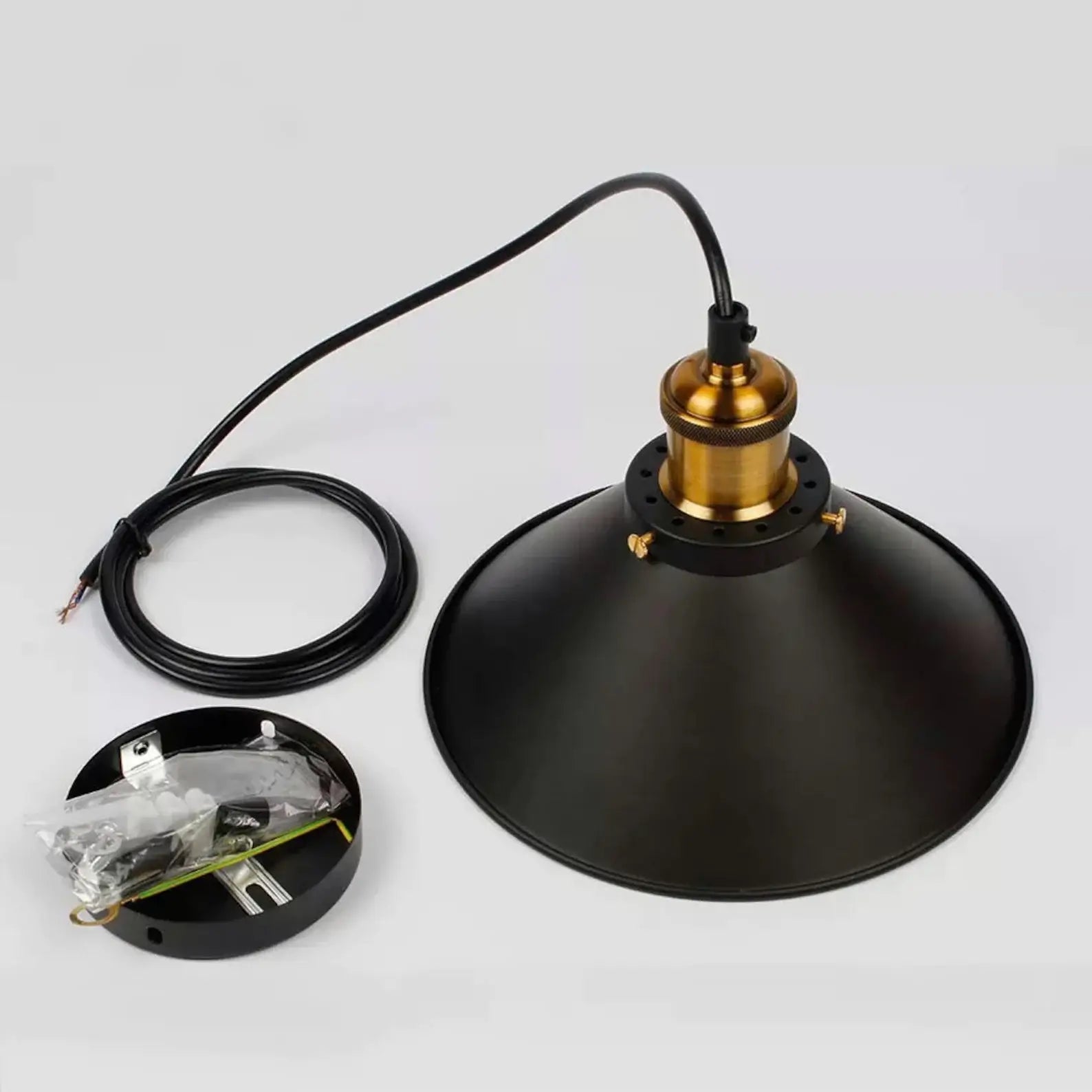 Cone-Shaped Brass Pendant Light | Tapered Design
