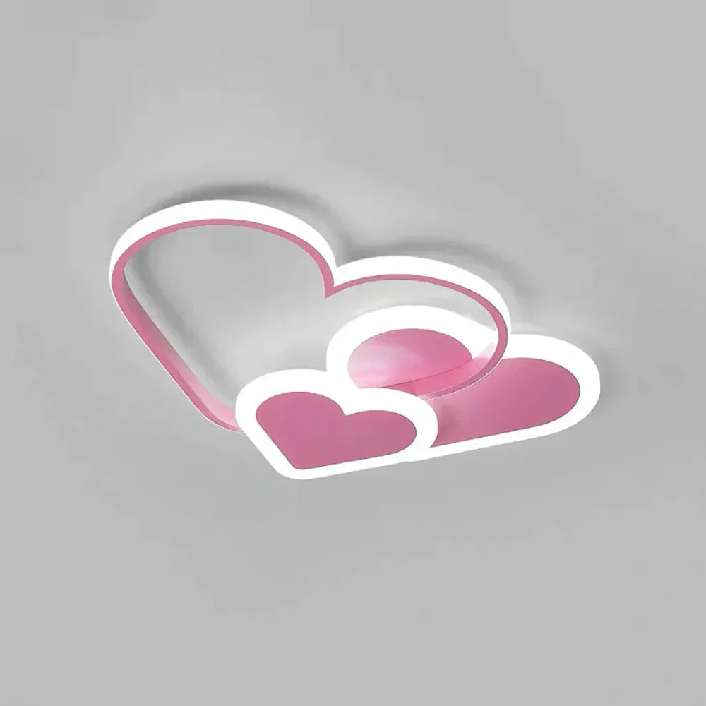 Pink LED Ceiling Light for Kids | Dimmable Heart-Shaped Design