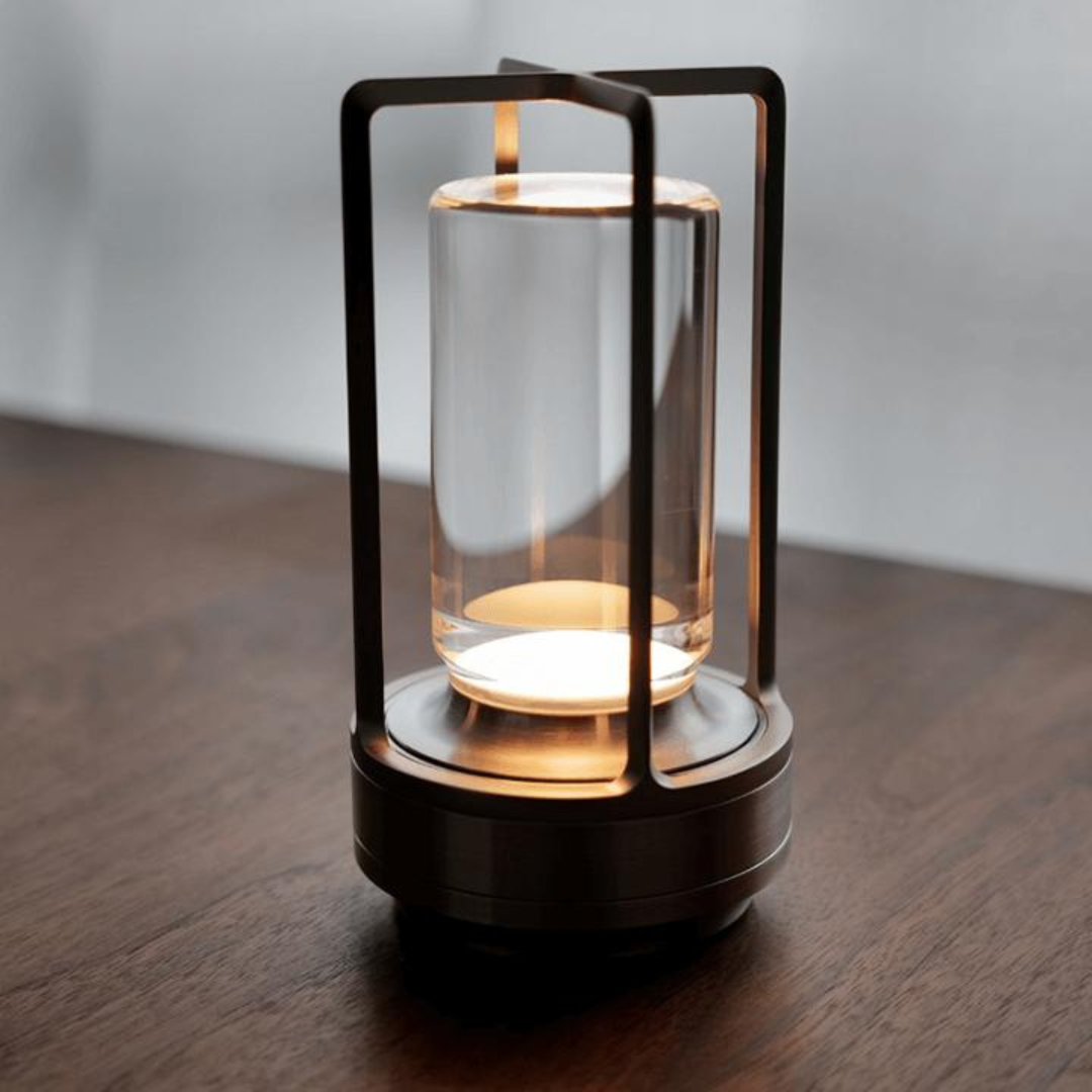 Stylish Crystal Table Lantern with Warm Glow
