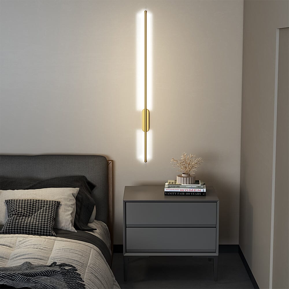 Modern Linear LED Wall Light Fixture – Gold Aluminum Finish