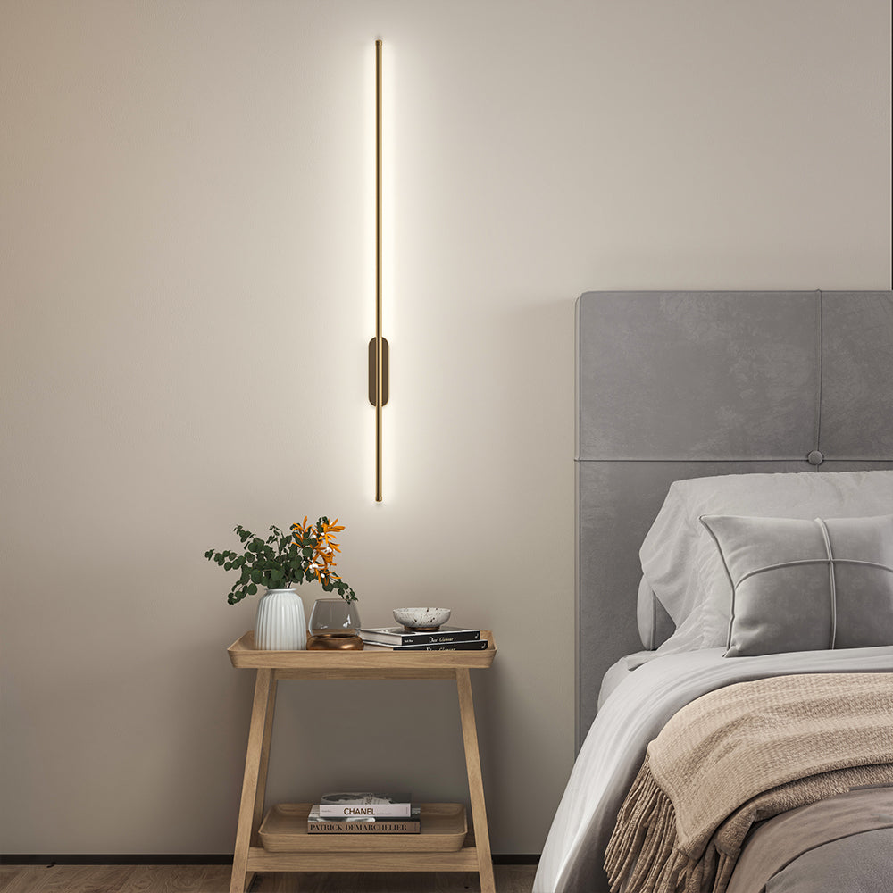 Modern Linear LED Wall Light Fixture – Gold Aluminum Finish