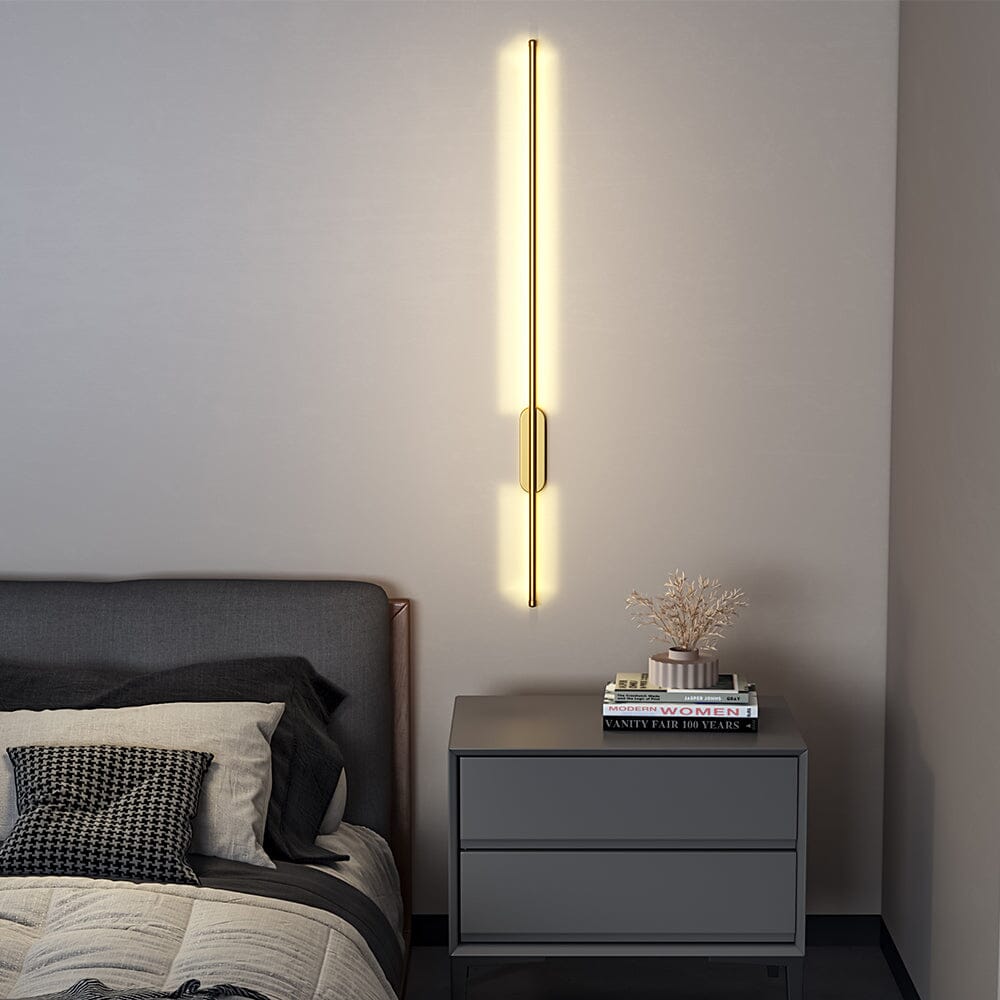 Modern Linear LED Wall Light Fixture – Gold Aluminum Finish