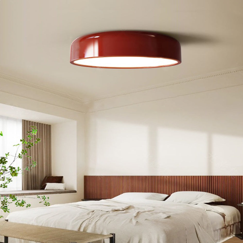 Dimmable LED Flush Mount Ceiling Light – Metal & Acrylic Round Dome Design Lamp