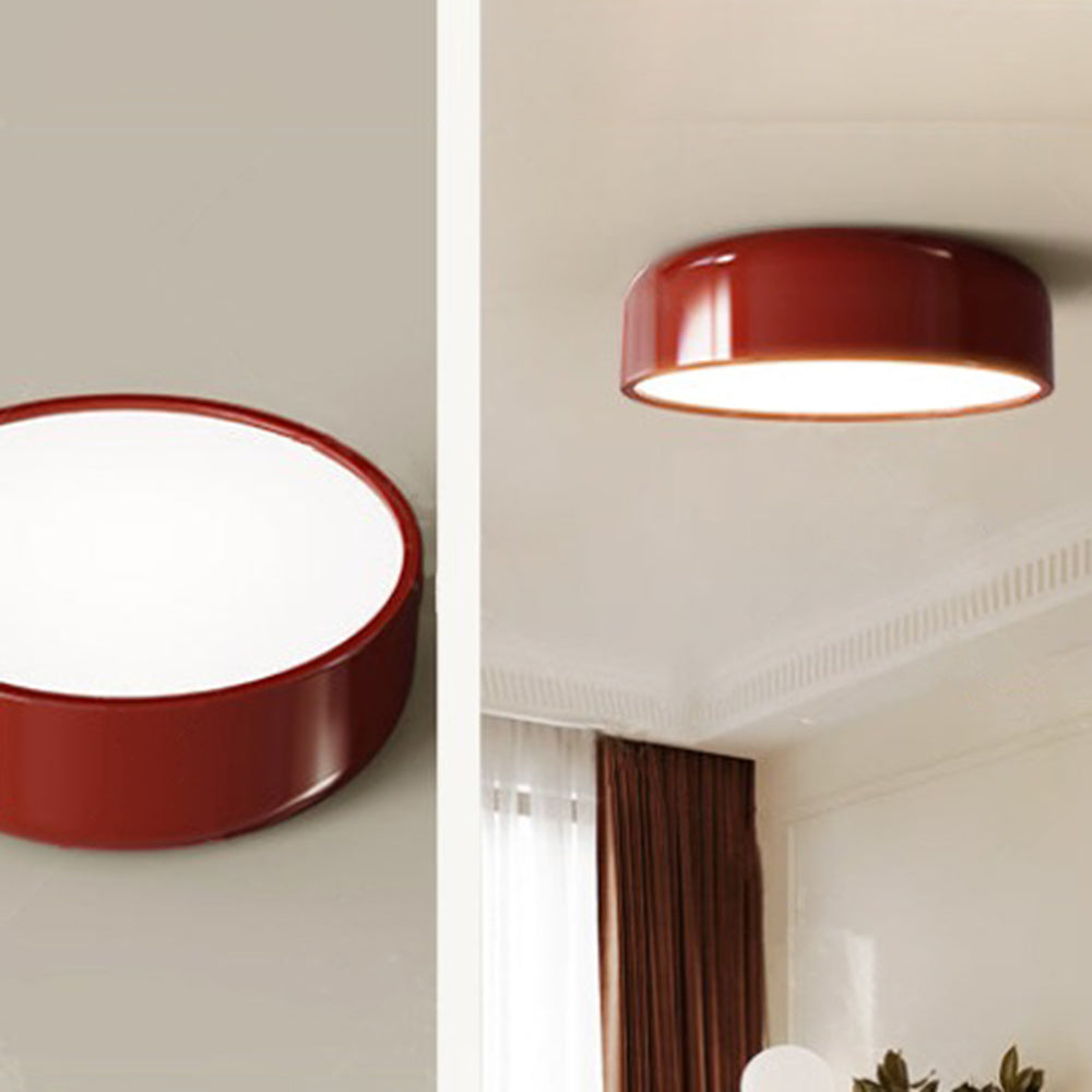 Dimmable LED Flush Mount Ceiling Light – Metal & Acrylic Round Dome Design Lamp