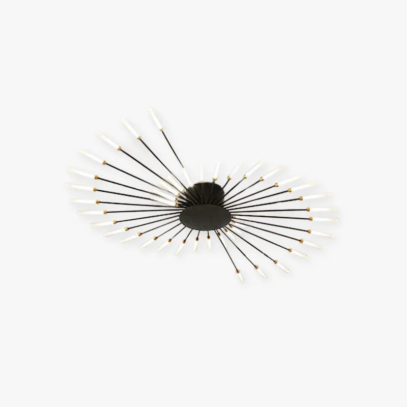Fireworks Flush-Mount Ceiling Light – Black & Gold Modern Fixture