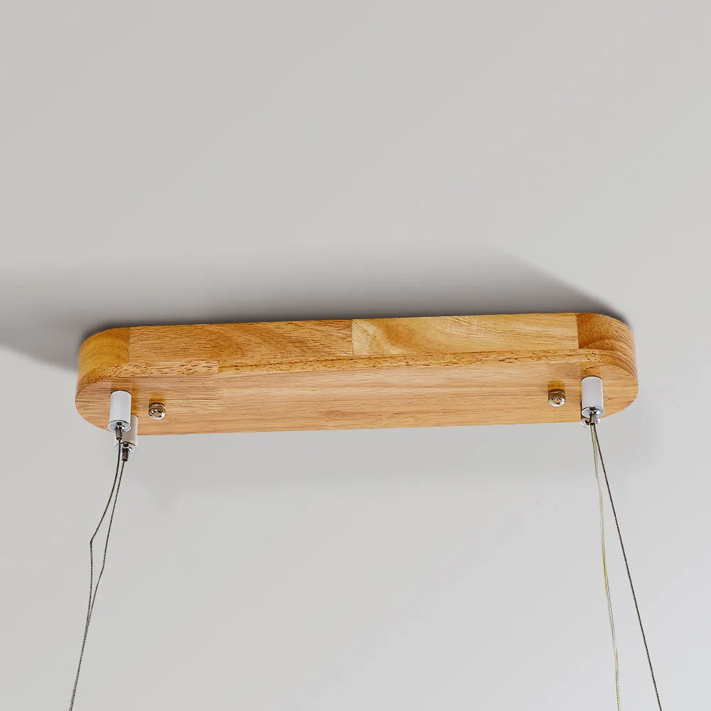 Dimmable Wood & Acrylic Pendant Light – Adjustable Color Temperature