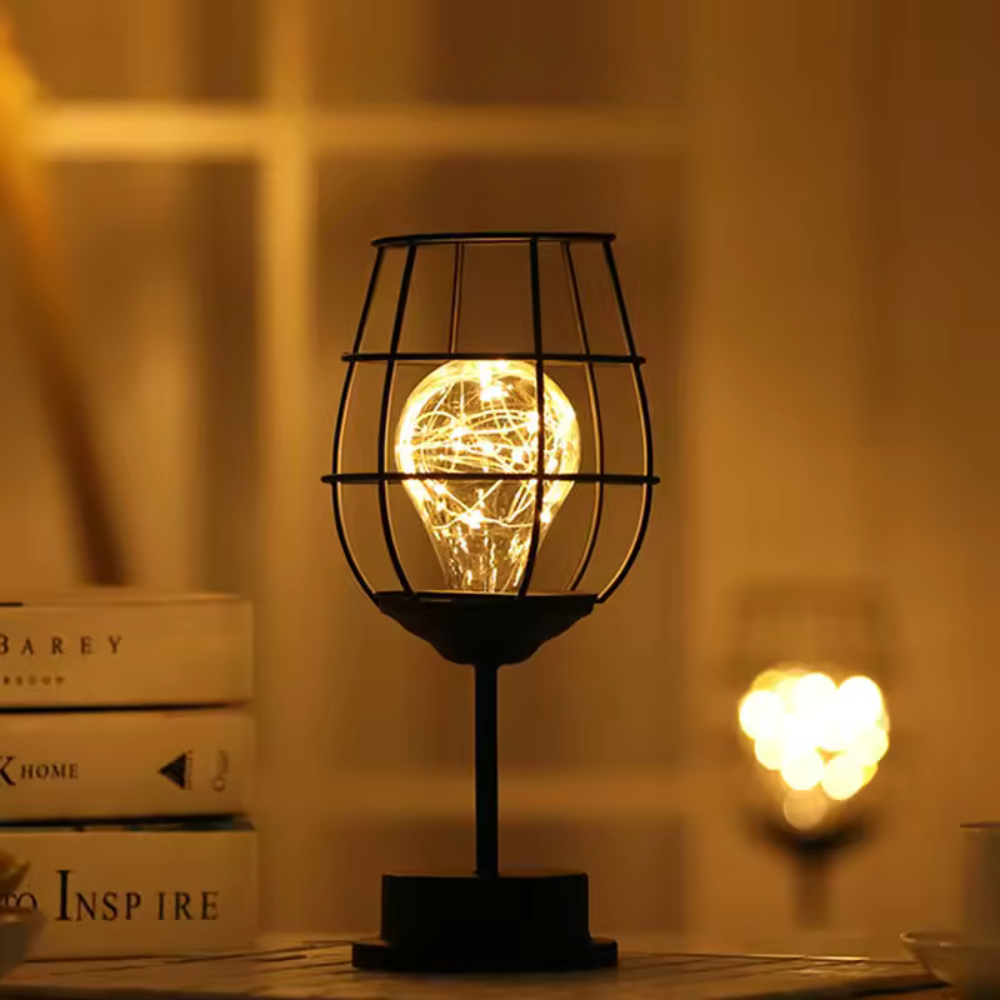 Retro Iron Art LED Table Lamp – Classic Desk Light