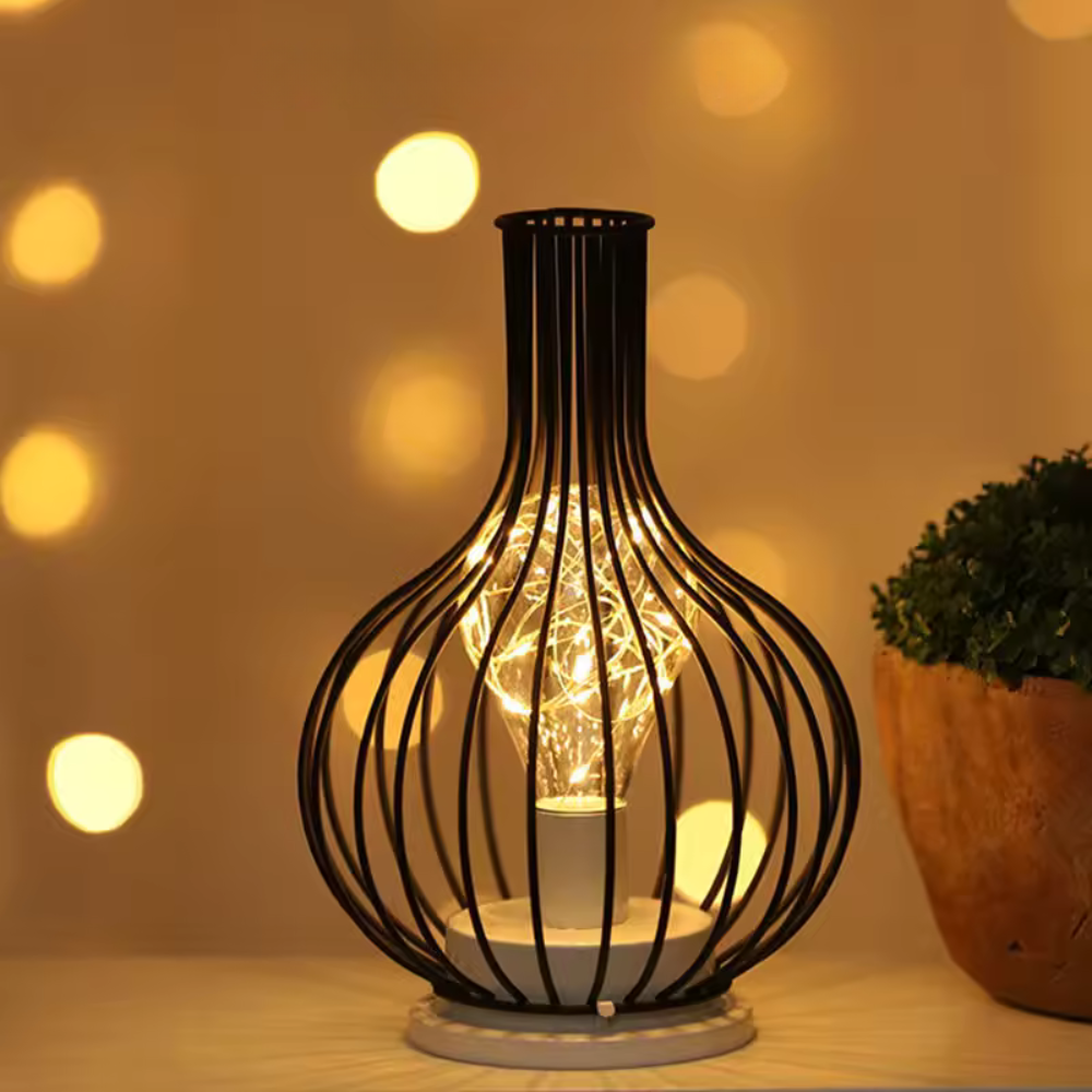 Retro Iron Art LED Table Lamp – Classic Desk Light