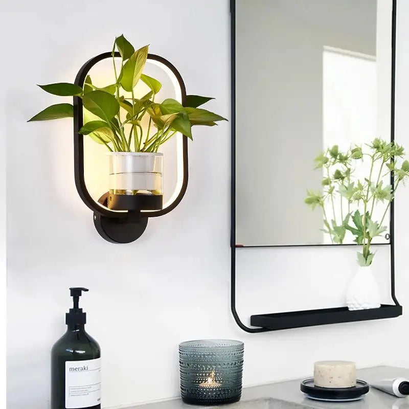 Indoor LED Wall Lamp with Integrated Plant Holder | Stylish Wall Lighting