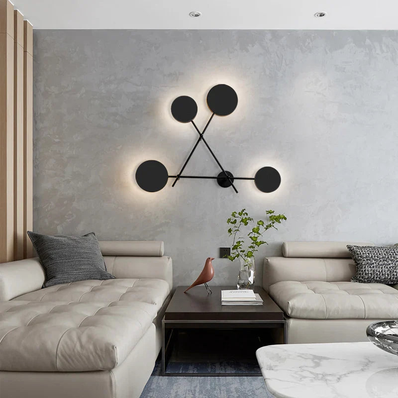 4-Head Modern Industrial LED Wall Light – Black and Grey Fixture