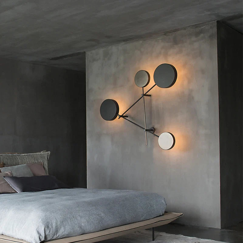 4-Head Modern Industrial LED Wall Light – Black and Grey Fixture