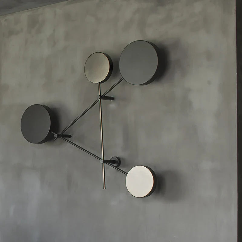 4-Head Modern Industrial LED Wall Light – Black and Grey Fixture