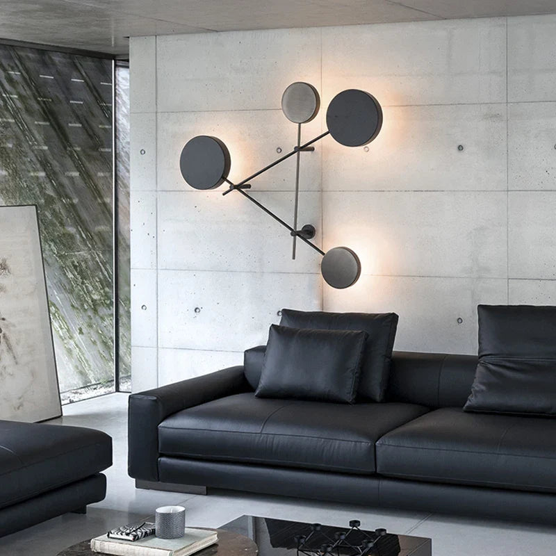 4-Head Modern Industrial LED Wall Light – Black and Grey Fixture