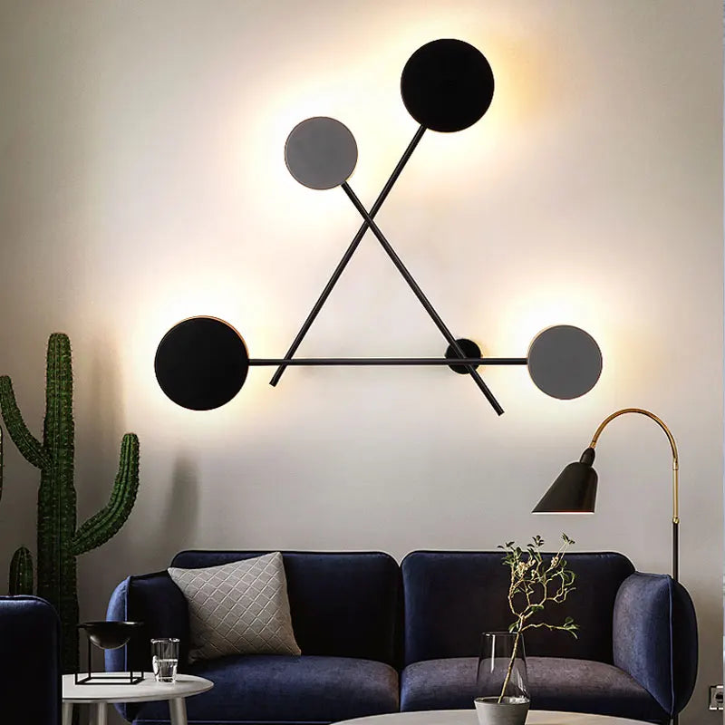 4-Head Modern Industrial LED Wall Light – Black and Grey Fixture