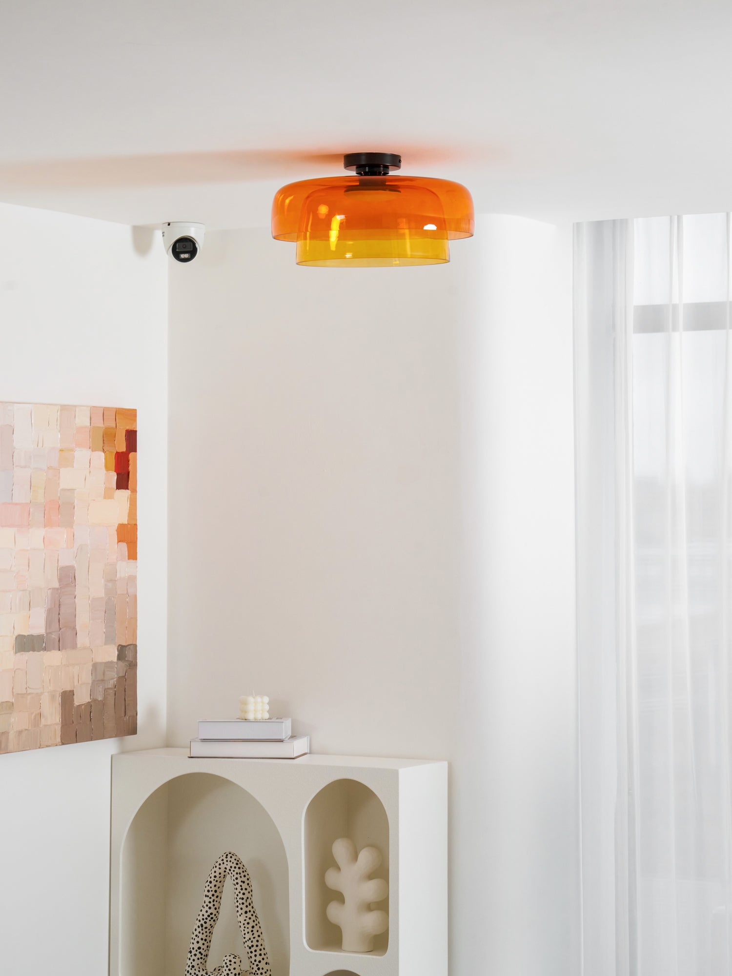 Layered Levels LED Ceiling Lamp – Glass & Metal Round Light Fixture