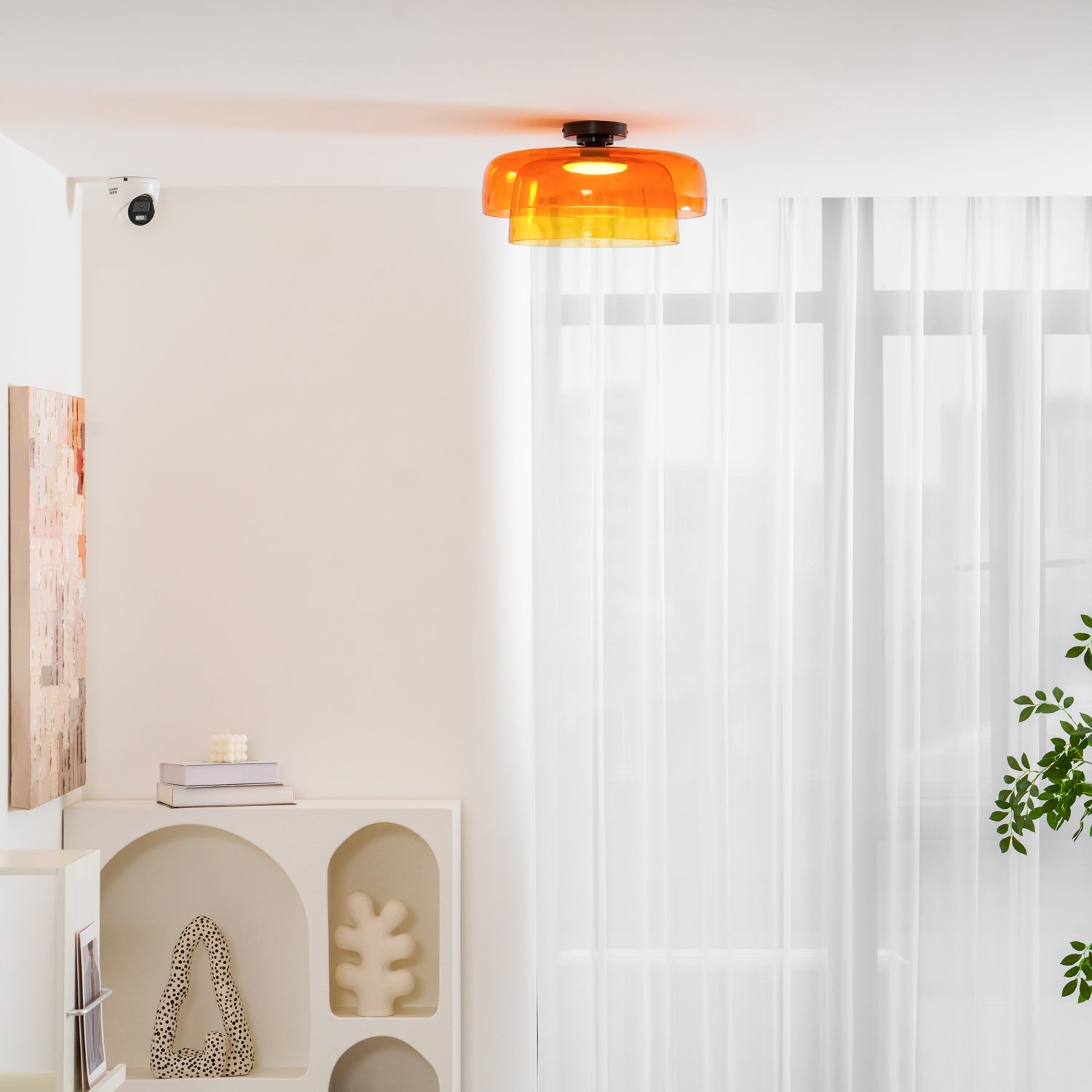Layered Levels LED Ceiling Lamp – Glass & Metal Round Light Fixture