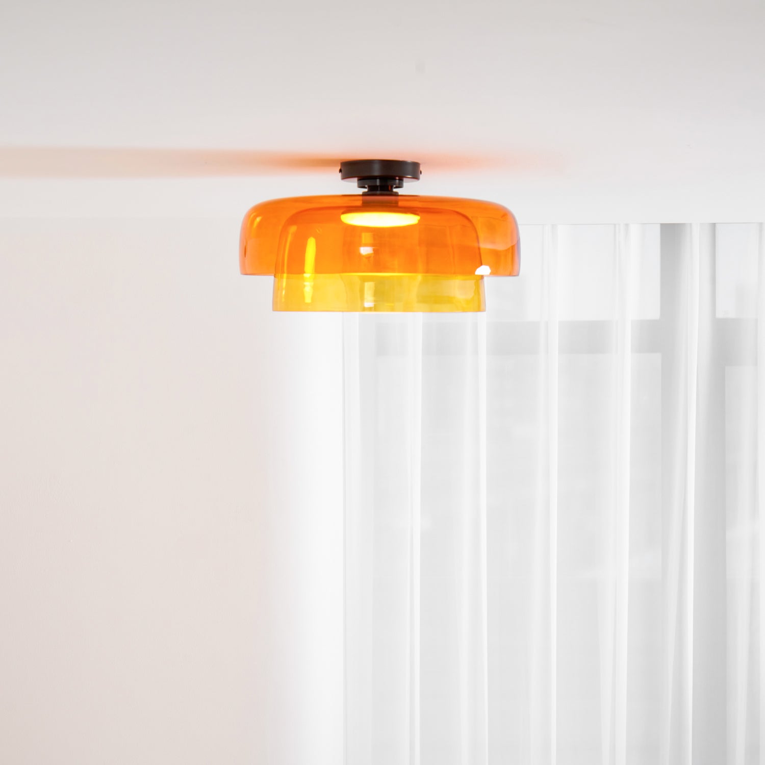 Layered Levels LED Ceiling Lamp – Glass & Metal Round Light Fixture