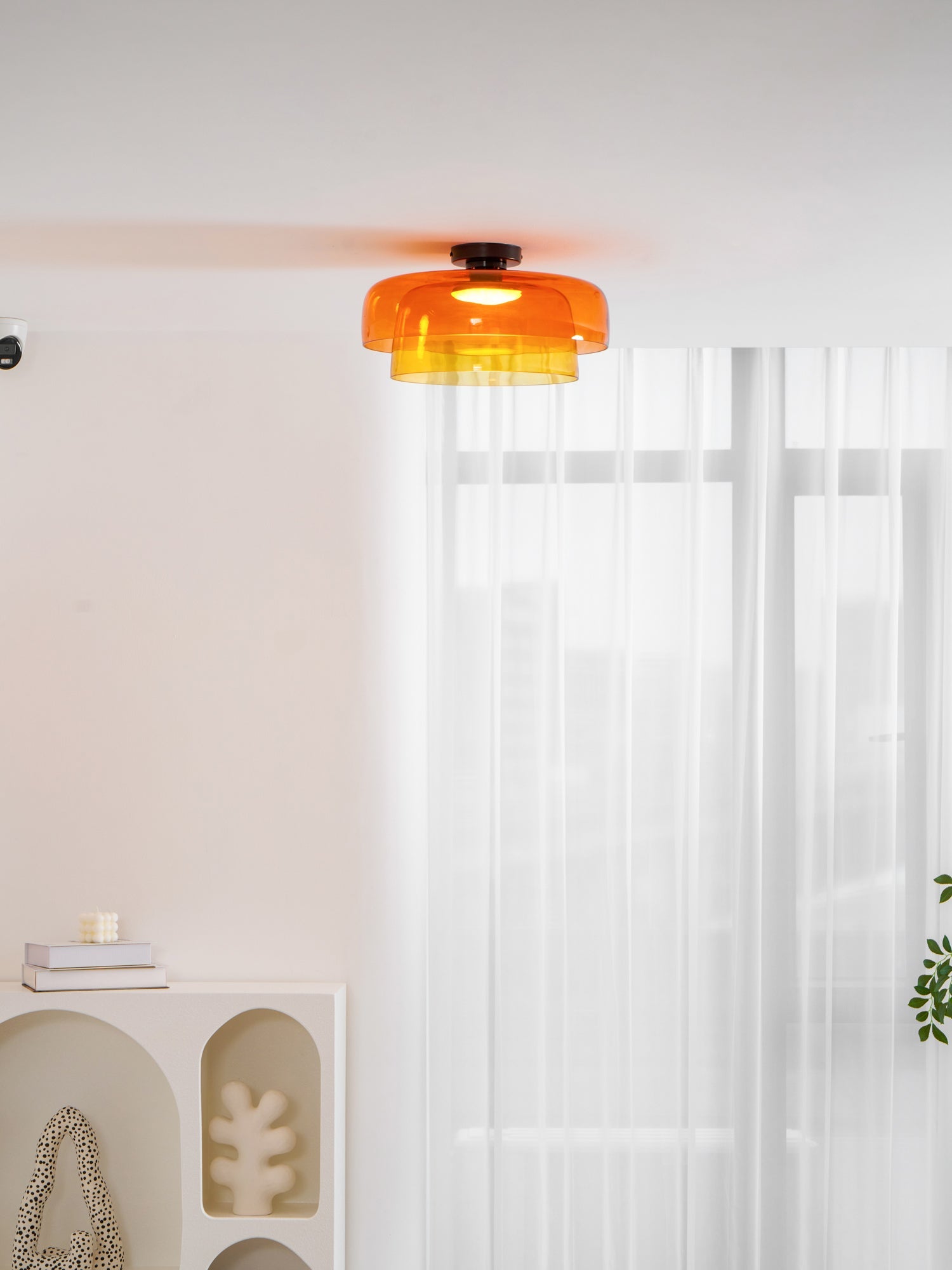 Layered Levels LED Ceiling Lamp – Glass & Metal Round Light Fixture