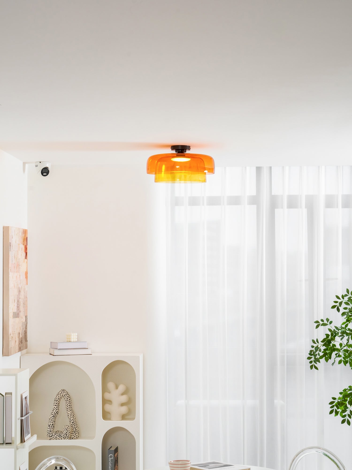 Layered Levels LED Ceiling Lamp – Glass & Metal Round Light Fixture