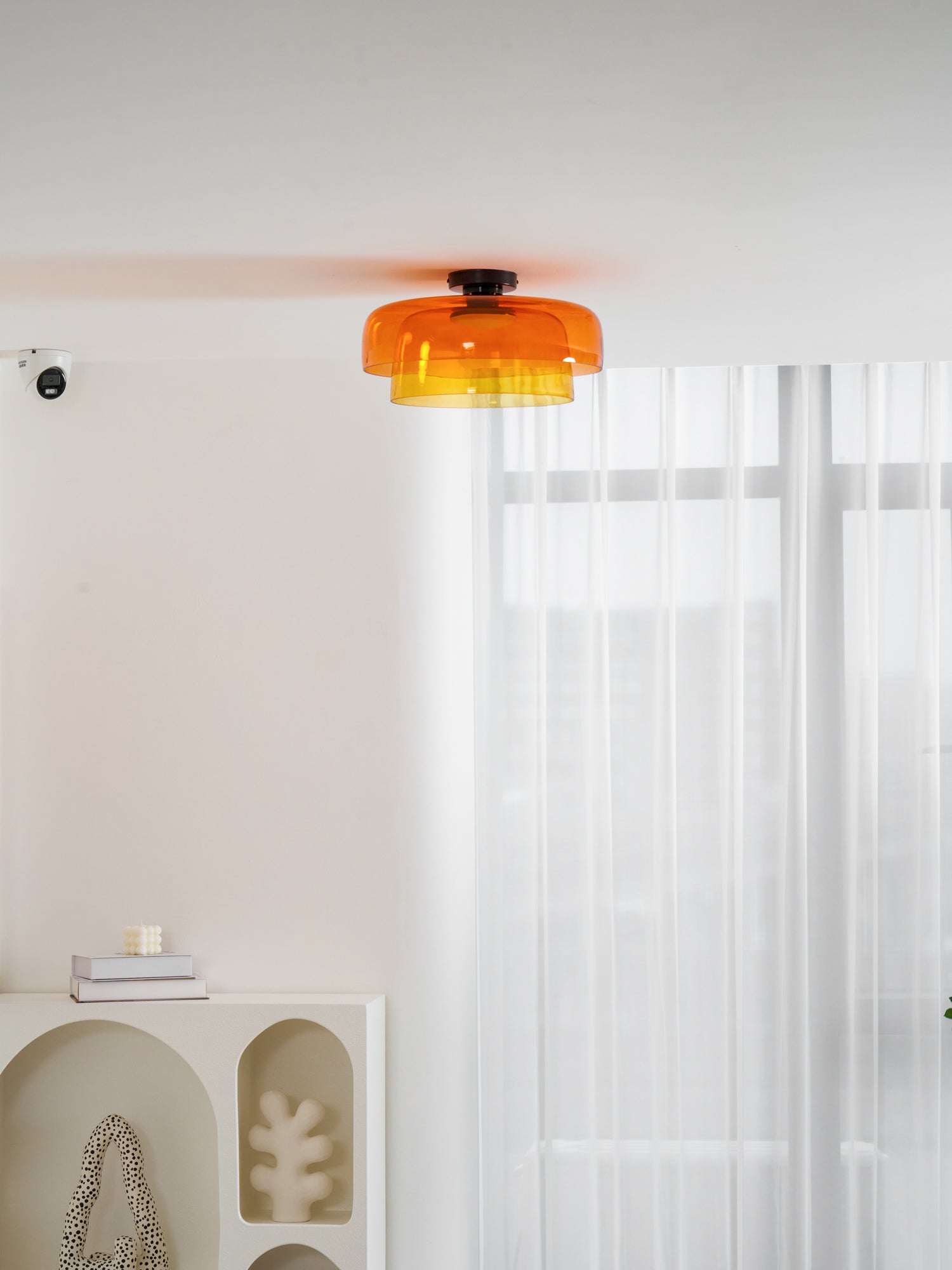 Layered Levels LED Ceiling Lamp – Glass & Metal Round Light Fixture