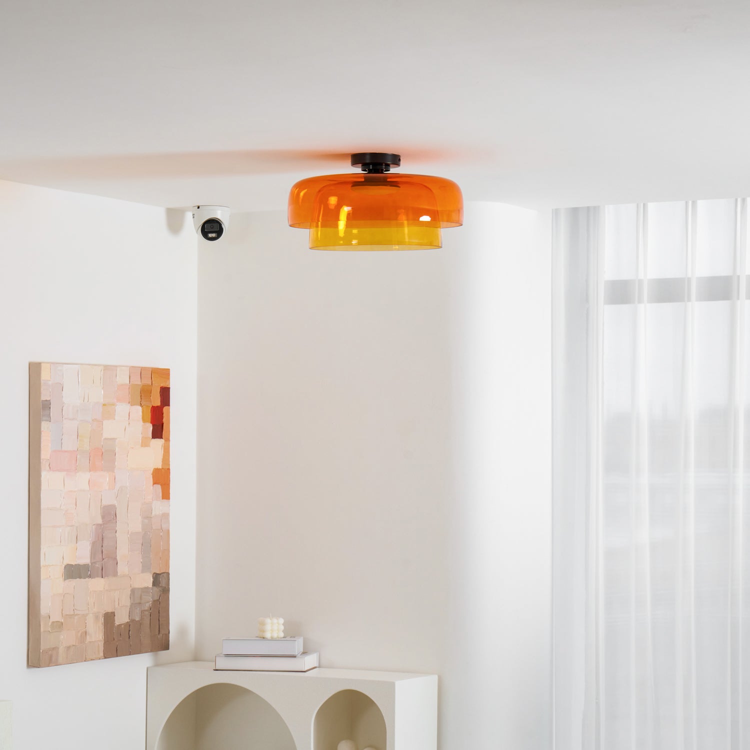 Layered Levels LED Ceiling Lamp – Glass & Metal Round Light Fixture