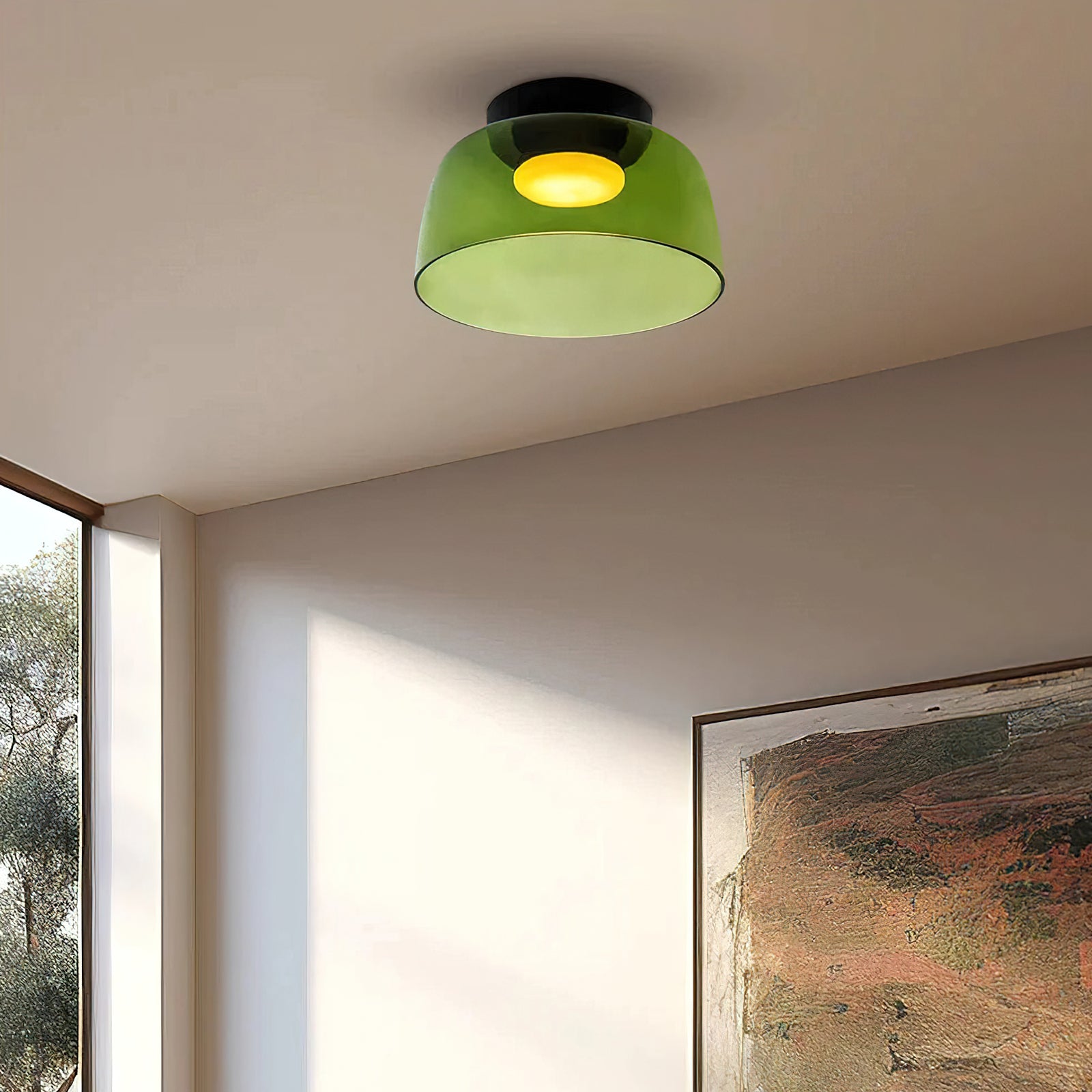 Layered Levels LED Ceiling Lamp – Glass & Metal Round Light Fixture