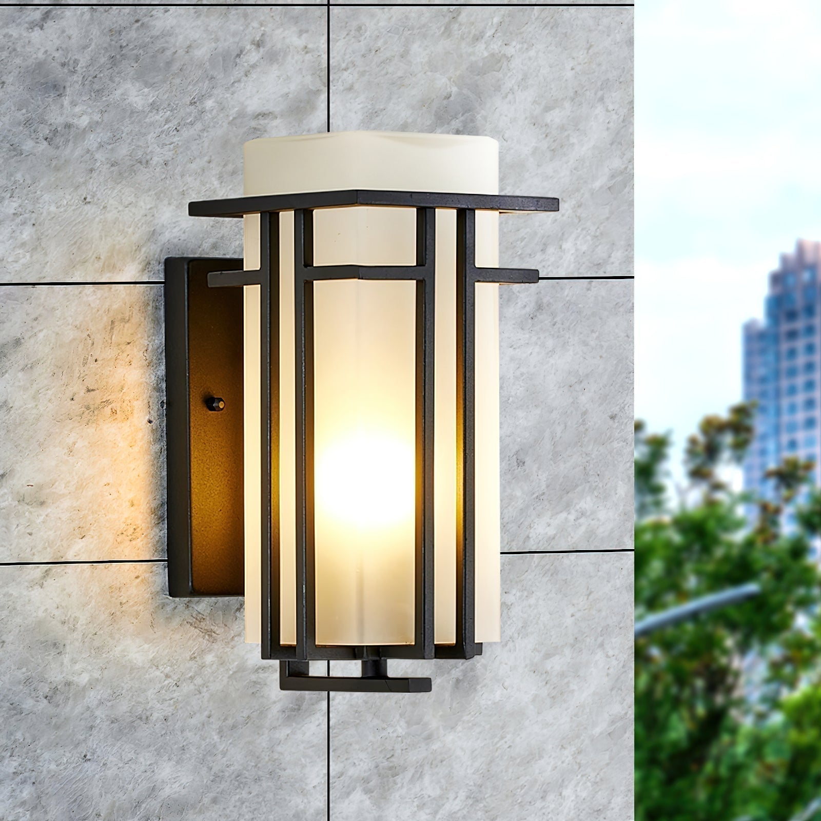 Contemporary Linden-Style Outdoor Wall Lamp