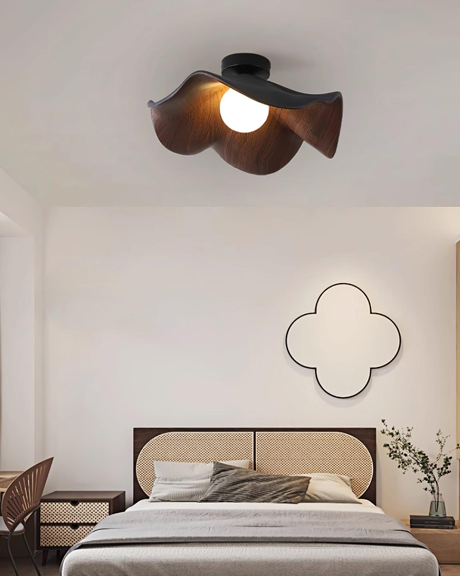 Decorative Ceiling Lamp with Lotus Leaf Shape – Flush Mount Ceiling Light