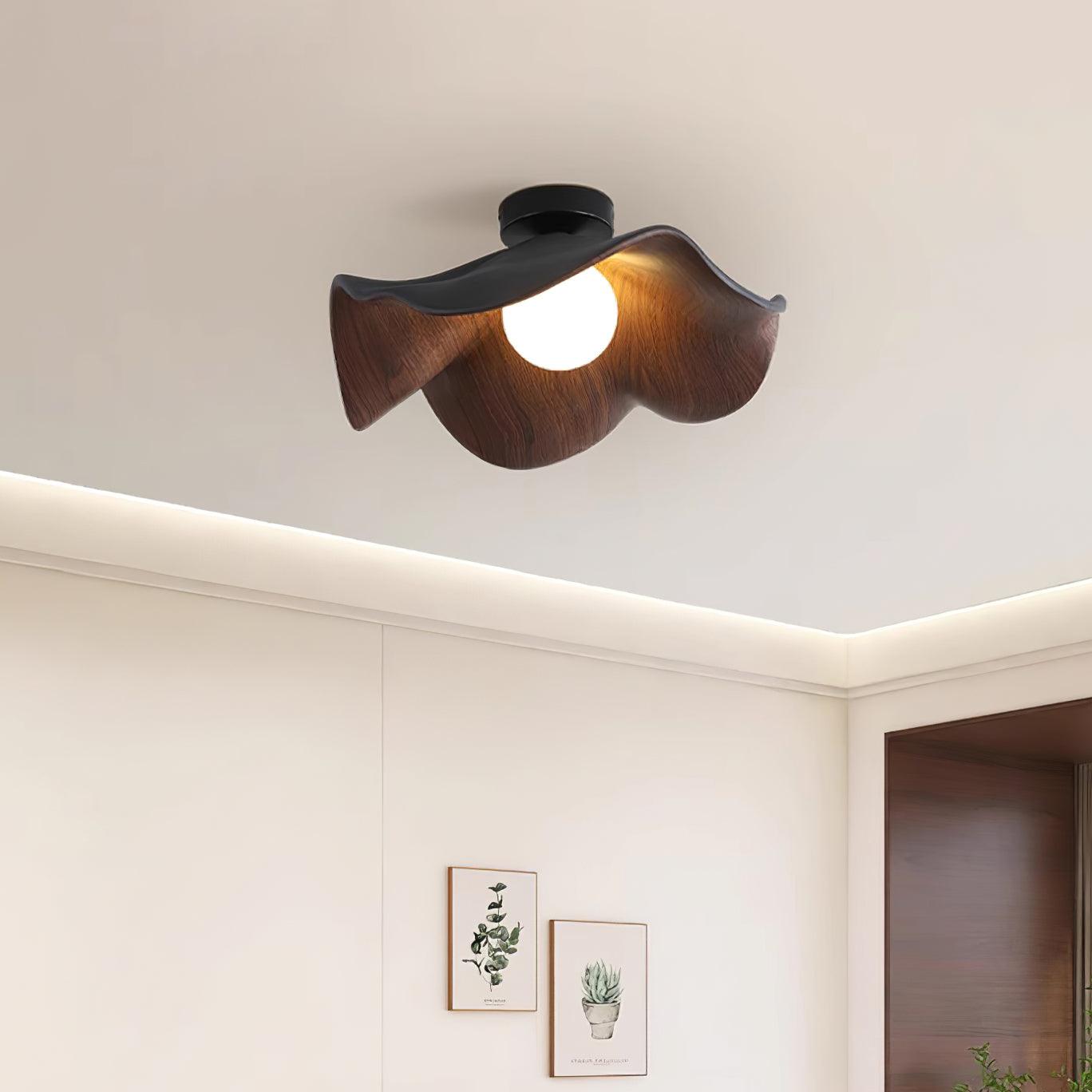 Decorative Ceiling Lamp with Lotus Leaf Shape – Flush Mount Ceiling Light