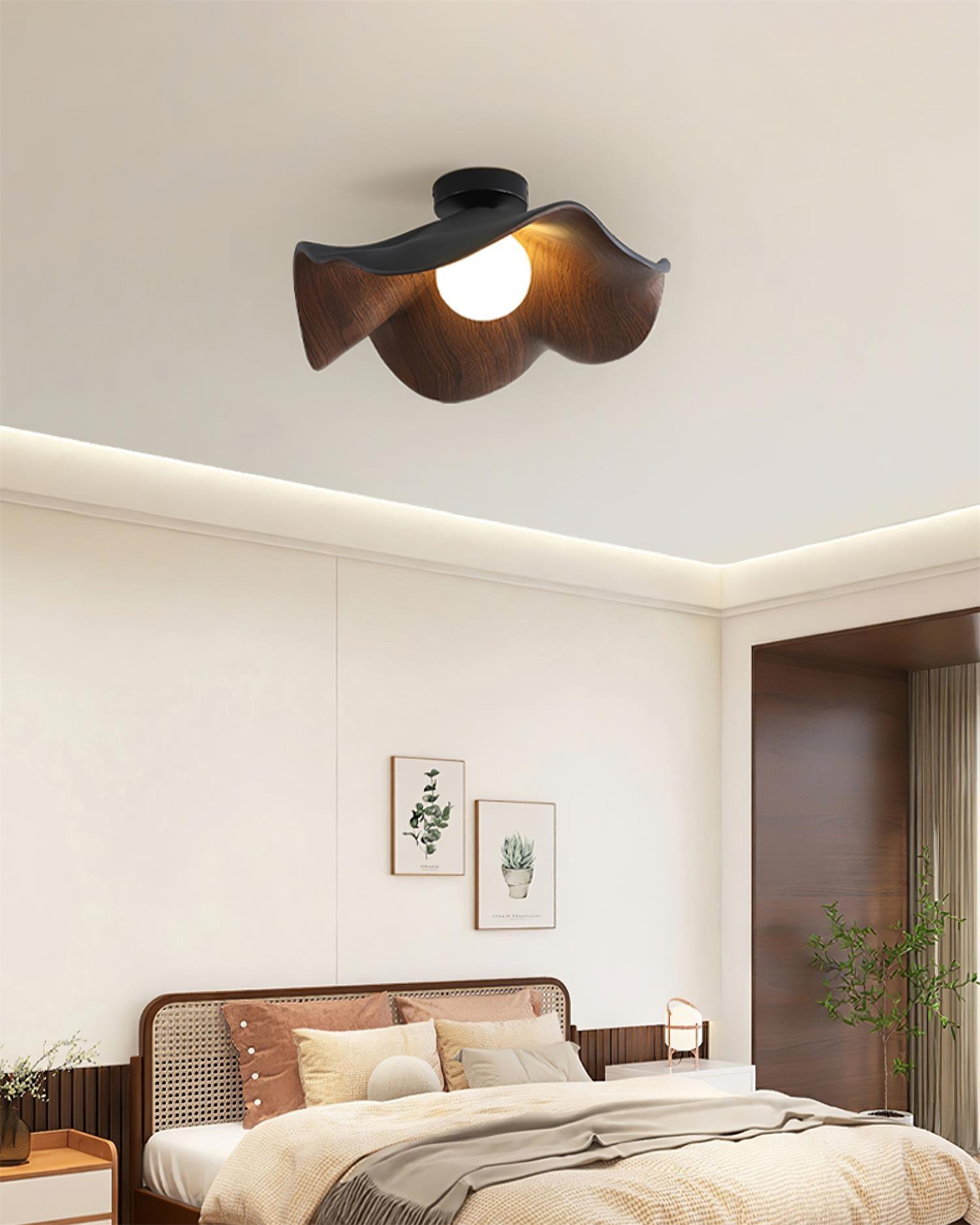 Decorative Ceiling Lamp with Lotus Leaf Shape – Flush Mount Ceiling Light