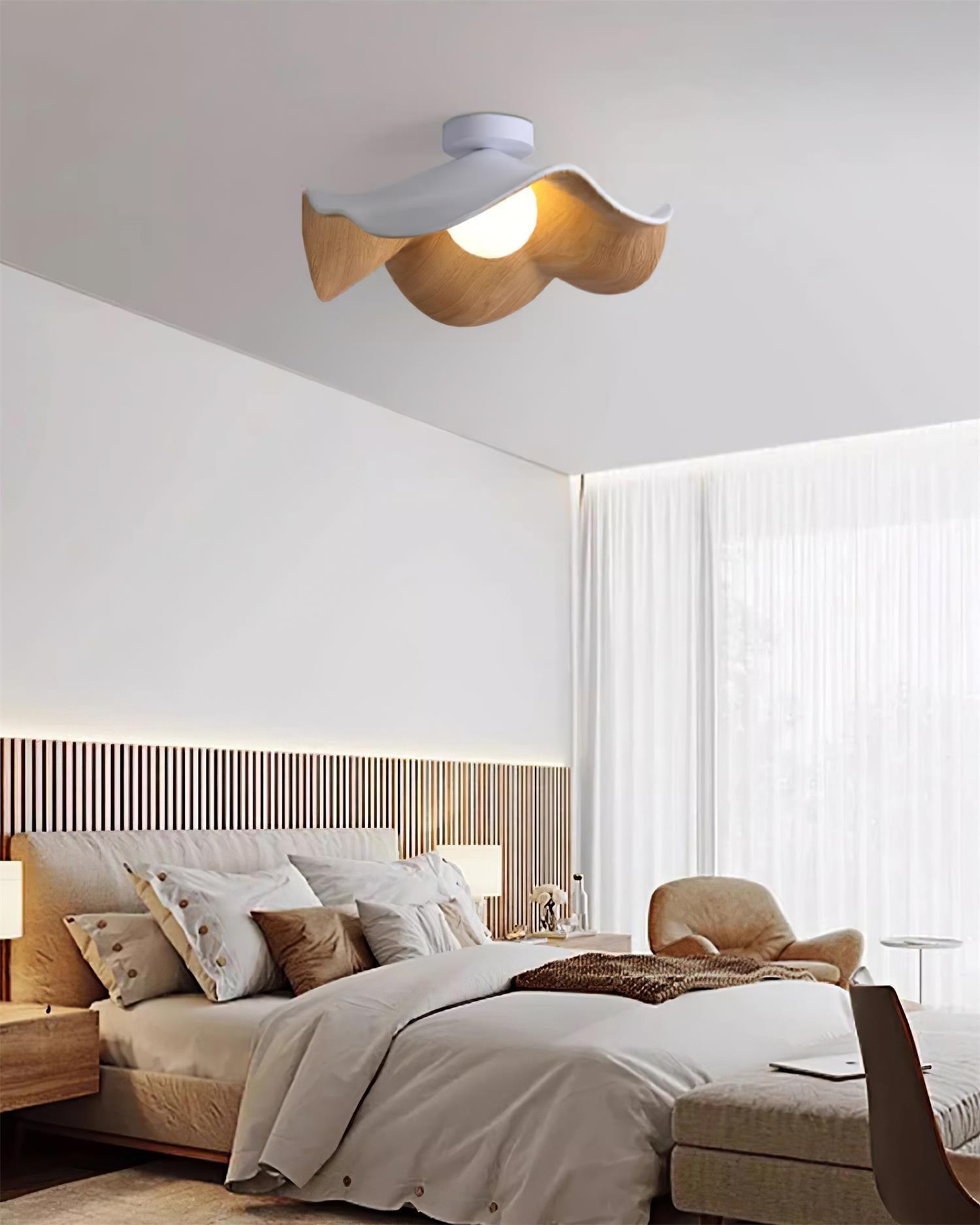 Decorative Ceiling Lamp with Lotus Leaf Shape – Flush Mount Ceiling Light