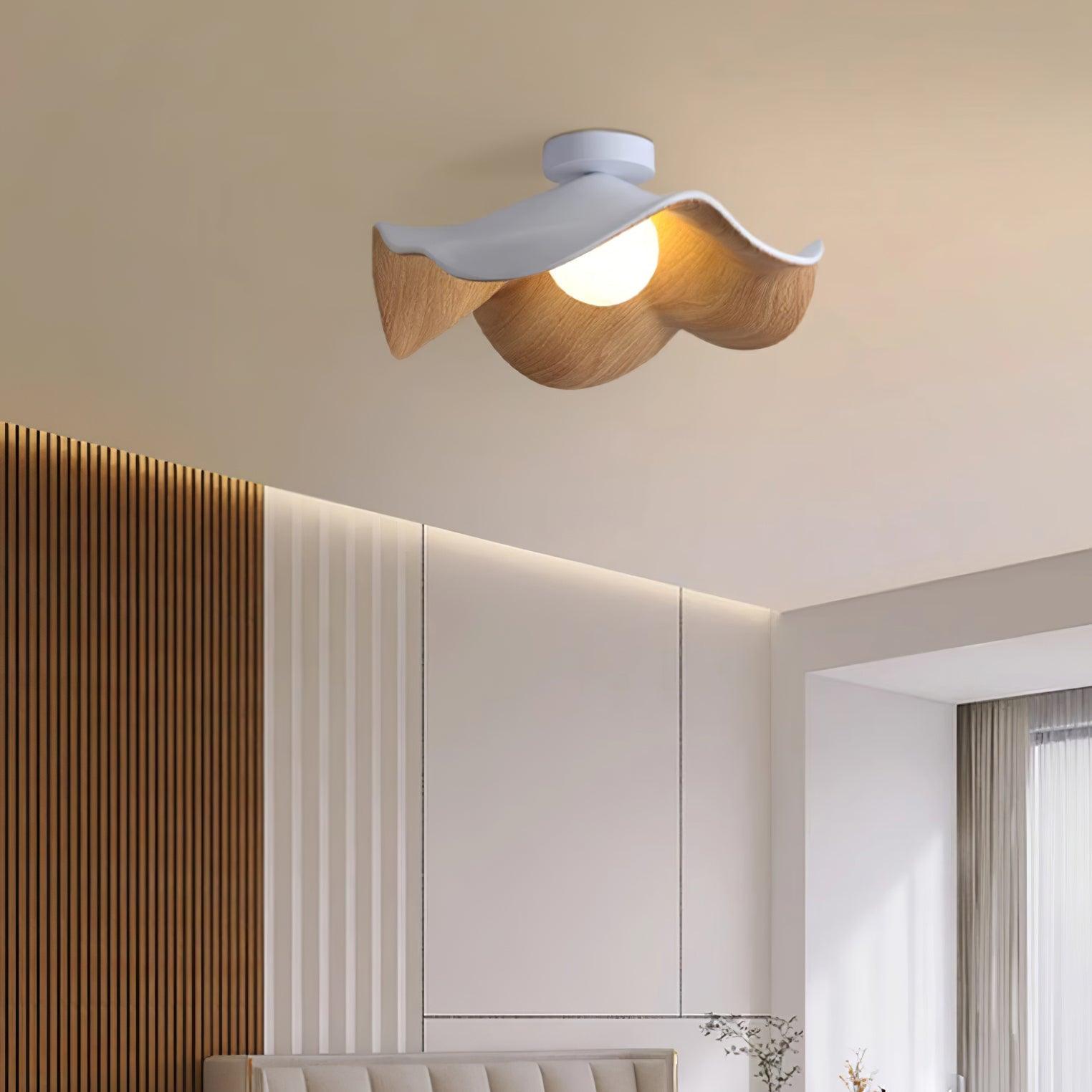 Decorative Ceiling Lamp with Lotus Leaf Shape – Flush Mount Ceiling Light