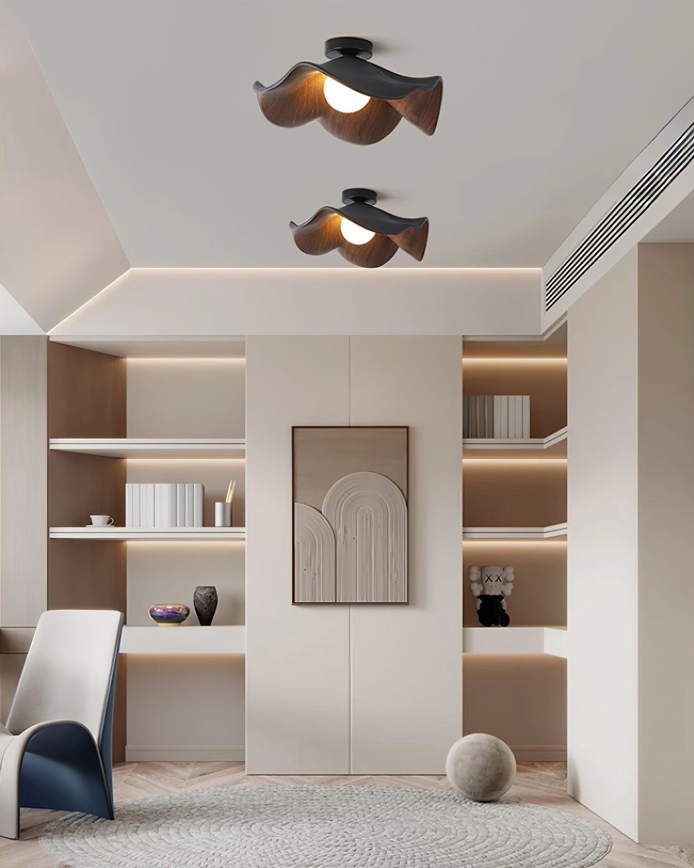 Decorative Ceiling Lamp with Lotus Leaf Shape – Flush Mount Ceiling Light