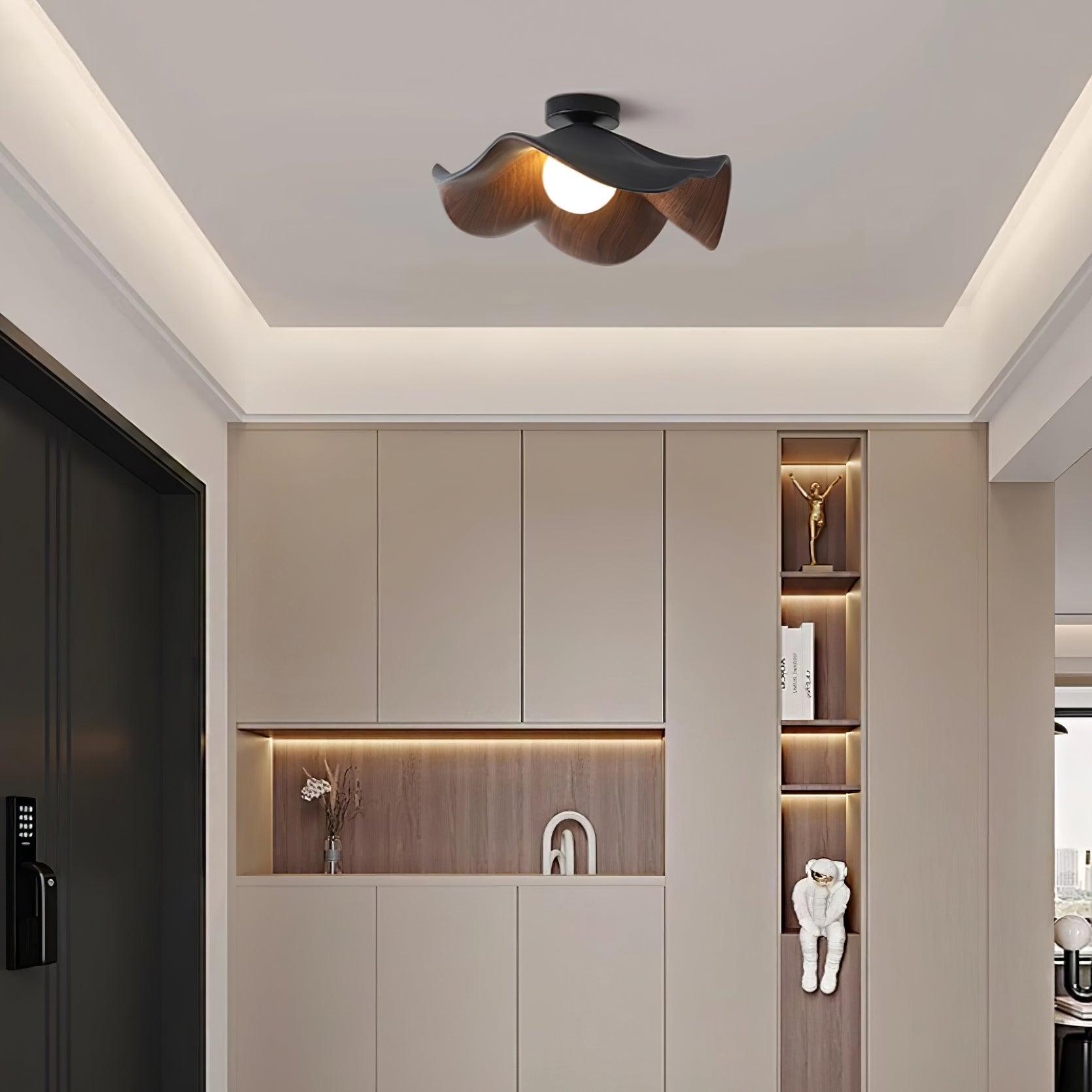 Decorative Ceiling Lamp with Lotus Leaf Shape – Flush Mount Ceiling Light