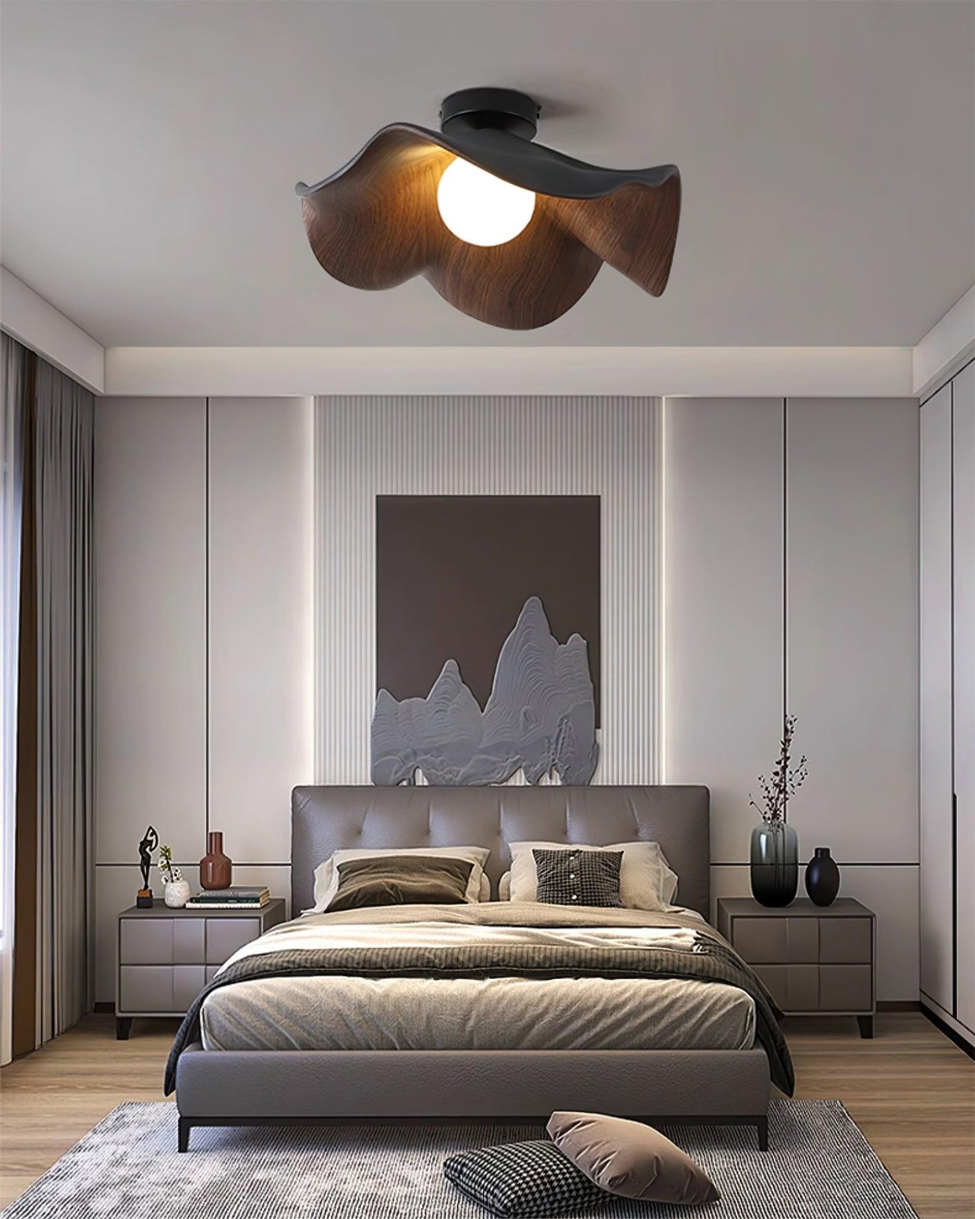 Decorative Ceiling Lamp with Lotus Leaf Shape – Flush Mount Ceiling Light