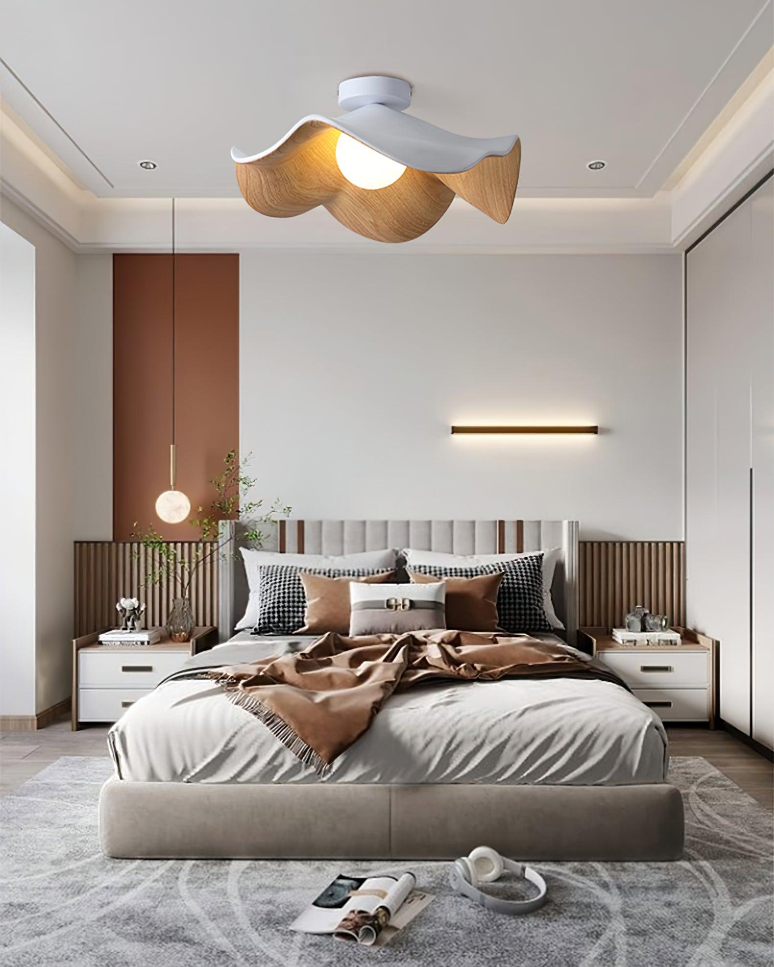 Decorative Ceiling Lamp with Lotus Leaf Shape – Flush Mount Ceiling Light