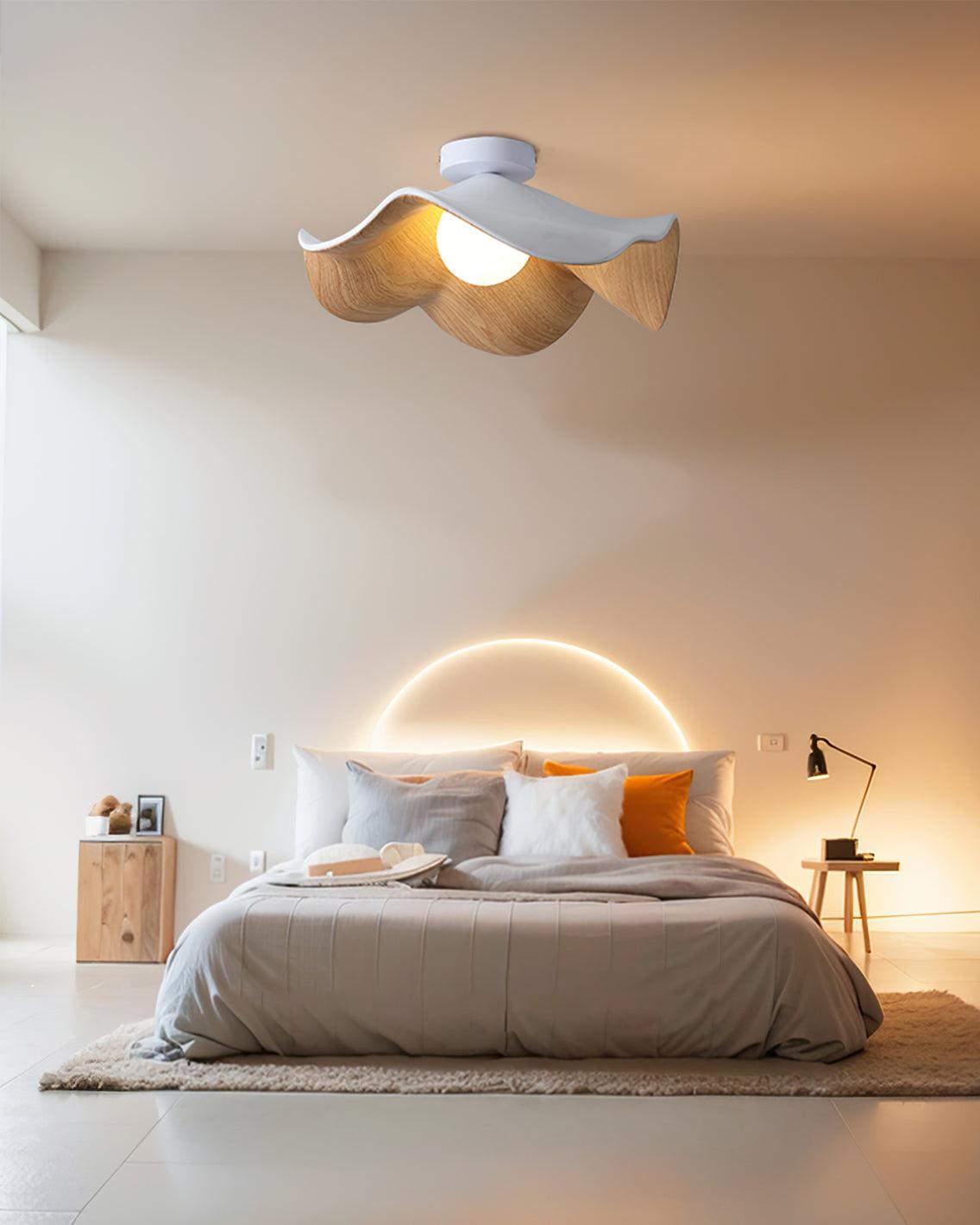 Decorative Ceiling Lamp with Lotus Leaf Shape – Flush Mount Ceiling Light